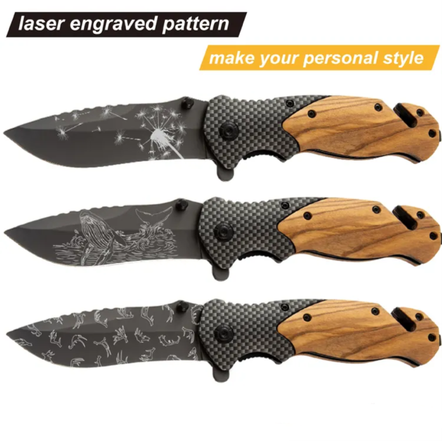 Olive Wood Handle Folding Knife