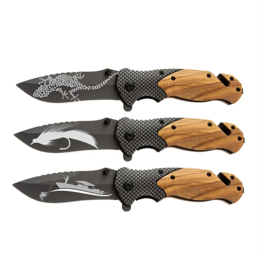 Olive Wood Handle Folding Knife
