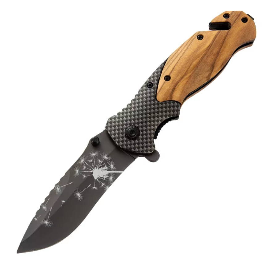 Olive Wood Handle Folding Knife