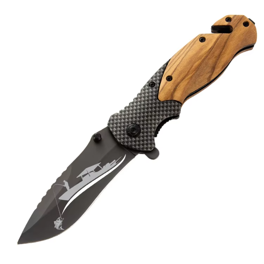 Olive Wood Handle Folding Knife