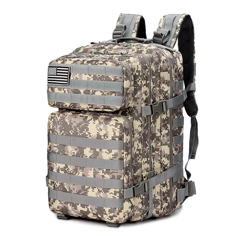 45L Waterproof Tactical Backpack with Camouflage Design