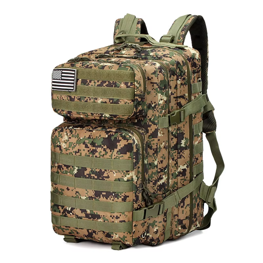 45L Waterproof Tactical Backpack with Camouflage Design