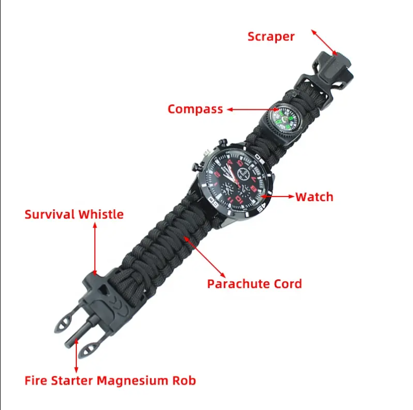Survival Paracord Watch with Compass