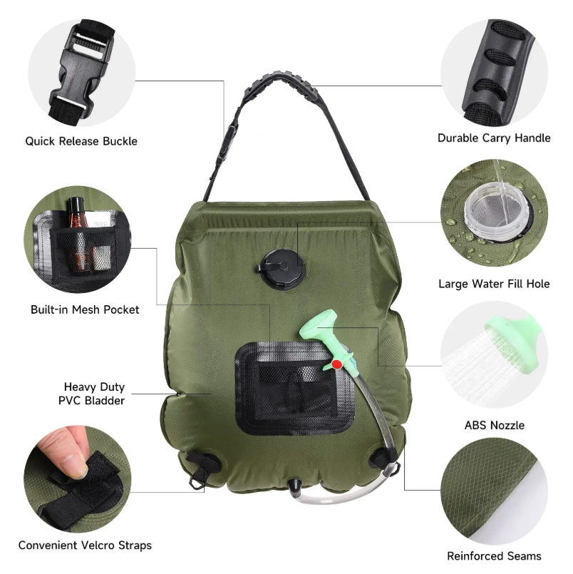 Portable Solar Camping Shower Bag - 20L