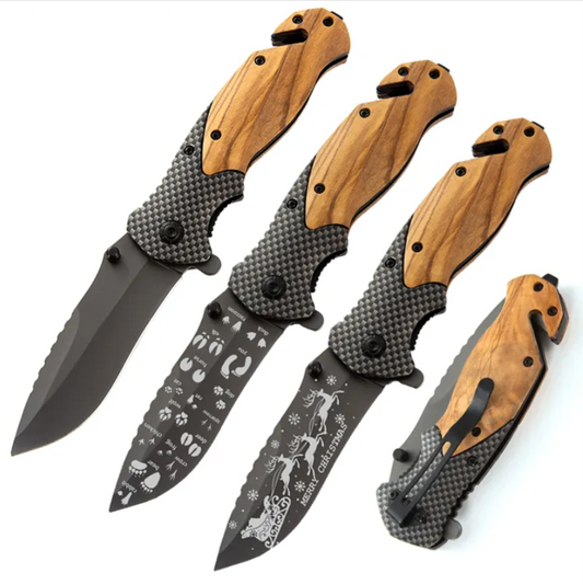 Olive Wood Handle Folding Knife