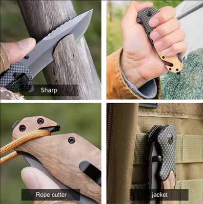 Olive Wood Handle Folding Knife