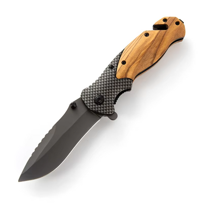 Olive Wood Handle Folding Knife