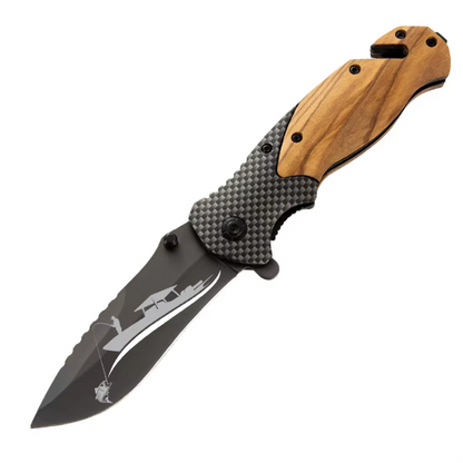 Olive Wood Handle Folding Knife