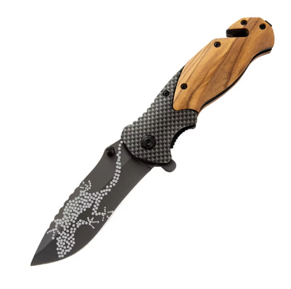 Olive Wood Handle Folding Knife