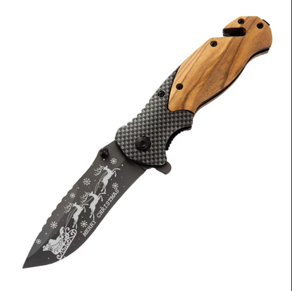 Olive Wood Handle Folding Knife