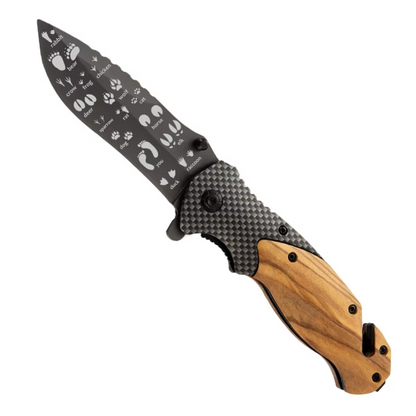 Olive Wood Handle Folding Knife